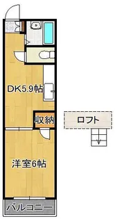 オアシス志井A棟【1階】の間取り
