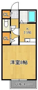 アーバンハイツ瓜生B棟【2階】の間取り