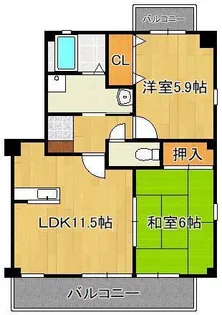 フォブール徳力【2階】の間取り