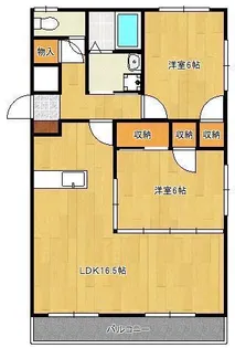 ハーベスト瓜生【5階】の間取り