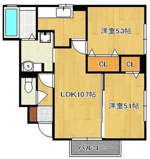 リバーパーク徳吉東 A棟【1階】の間取り
