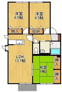 レシェンテ徳力 D棟【2階】の間取り