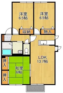 レシェンテ徳力 D棟【2階】の間取り