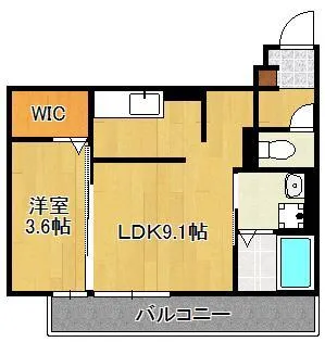 トレス城野貮番館【3階】の間取り