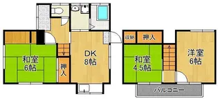福岡県北九州市小倉南区石田町【一戸建】の間取り