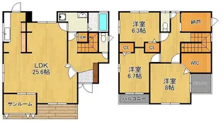 福岡県北九州市小倉南区企救丘4丁目【一戸建】の間取り
