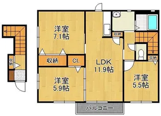 シャーメゾン長尾【2階】の間取り