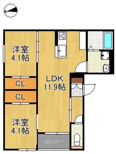 Delica城野【1階】の間取り