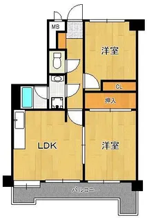 トーカンマンション片野【7階】の間取り