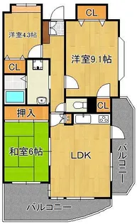 ラディア霧ヶ丘【4階】の間取り