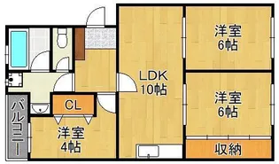 島名第五コーポ【3階】の間取り