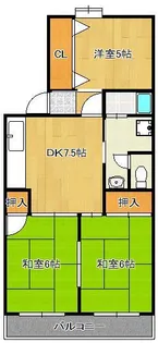 島名第五コーポ【3階】の間取り
