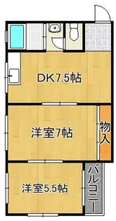 2DKの間取り画像