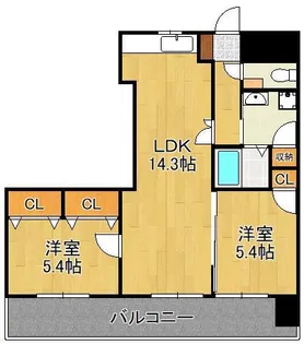 ウィングス片野Ⅱ【13階】の間取り