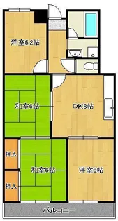 サンシティ三萩野【2階】の間取り