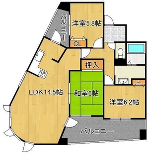 グランドパレスエクセラン足立 401号【4階】の間取り