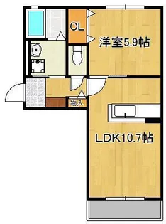クラヴィエ三萩野 F棟【1階】の間取り