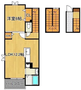 ラインハイム足立山A【3階】の間取り