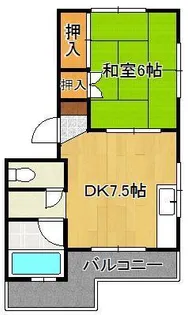 パークハイツ三萩野【1階】の間取り