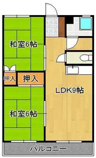 白銀マンション【2階】の間取り