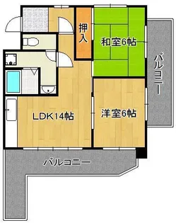 2LDKの間取り画像