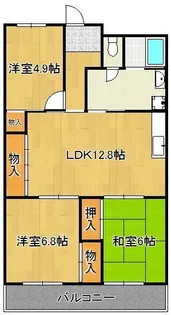 グランドハイツ片野【6階】の間取り