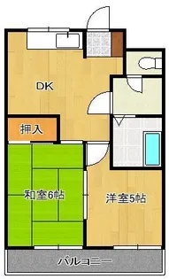 足原グリーンハイツ【2階】の間取り