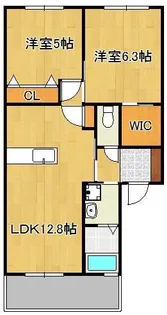 クラヴィエ三萩野I【1階】の間取り