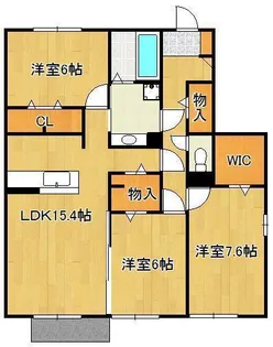 クレールシャトー【1階】の間取り