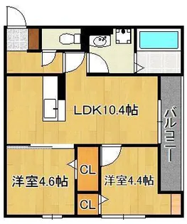 ザ レジデンスBONJONO EAST【2階】の間取り