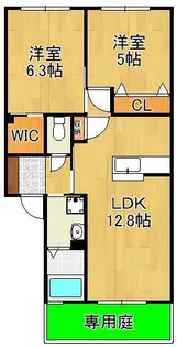 クラヴィエ三萩野J棟【1階】の間取り