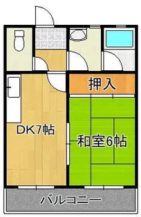 コンプレート中津口【2階】の間取り