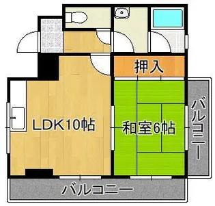 コンプレート中津口【6階】の間取り