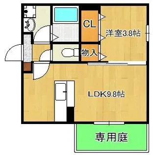 ポサーダ三萩野【1階】の間取り