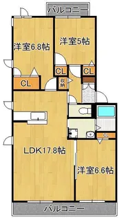 エクラージュ足立【3階】の間取り