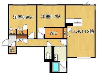 ガーデンREI足立山麓【1階】の間取り