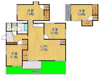 福岡県北九州市小倉北区黒原2丁目【一戸建】の間取り