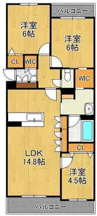 シャーメゾンステージ新成【3階】の間取り