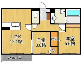 アザレア熊本【1階】の間取り