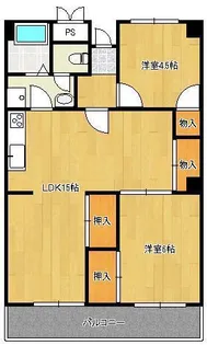 コーポ西鳴水【4階】の間取り