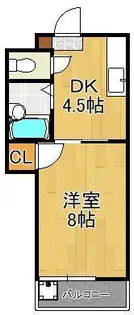 シャトレ穴生Ⅰ【2階】の間取り