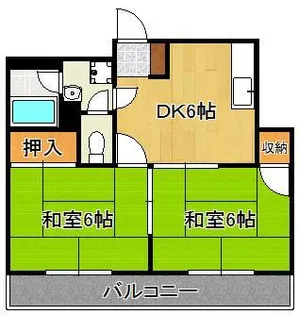 シャトレ穴生Ⅱ【1階】の間取り