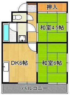 シャトレ穴生Ⅱ【1階】の間取り