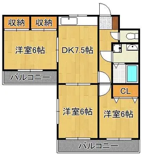 トーカンマンション平尾【3階】の間取り