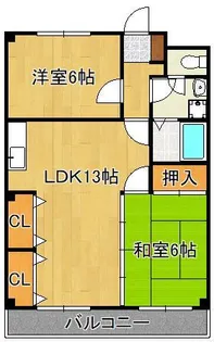 ファミール萩原【6階】の間取り