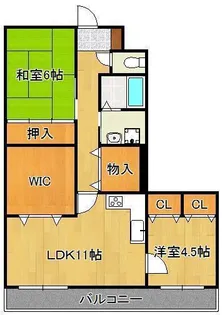 グランディール翔峰【3階】の間取り