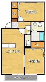 グリーンコート楽【2階】の間取り