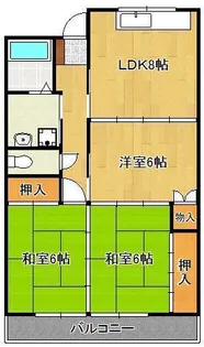 サンフル永犬丸B棟【2階】の間取り