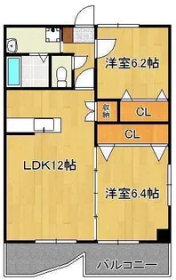 カーサベルテまつくま【8階】の間取り