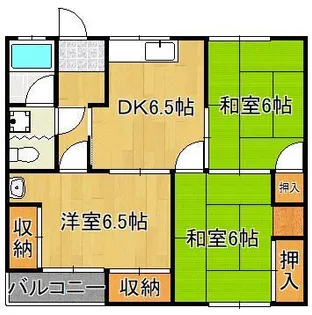 竹尾ハイツ【2階】の間取り